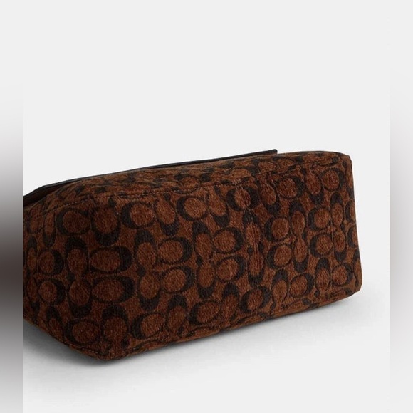 Coach Dark Brown Signature Shoulder Bag - Picture 11 of 12